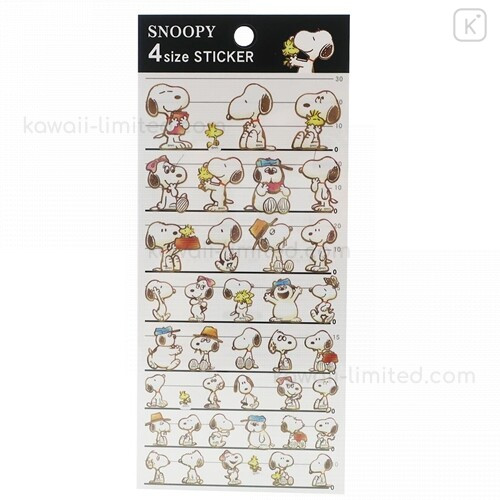 Japan Peanuts 4 Size Sticker - Snoopy