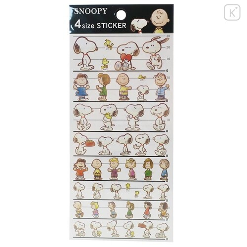 Japan Peanuts 4 Size Sticker - Snoopy & Friends - 1