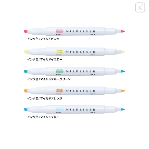 Zebra Mildliner Double-sided Highlighter - Pastel Colors – OMG Japan
