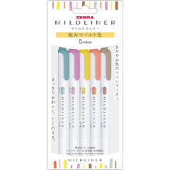Japan Zebra Mildliner Double-sided Highlighter Set - 5 Nagomi Colors
