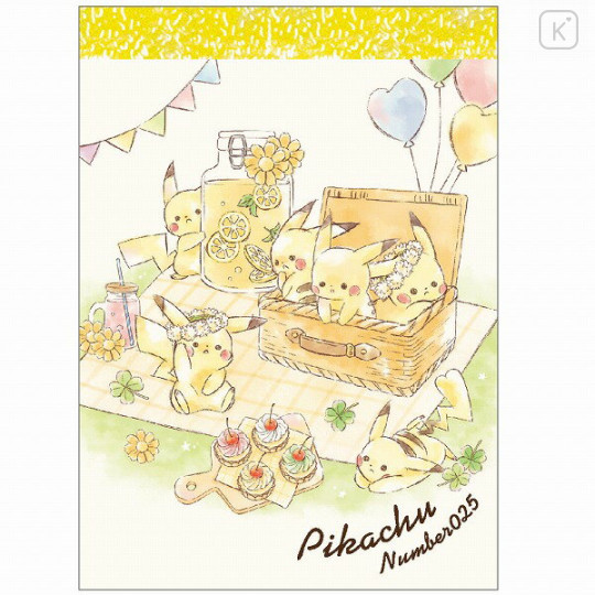 Japan Pokemon Mini Notepad - Pikachu / Picnic - 1