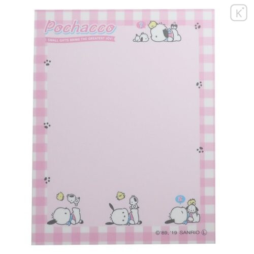 Japan Sanrio Mini Notepad - Pochacco / Plaid - 3