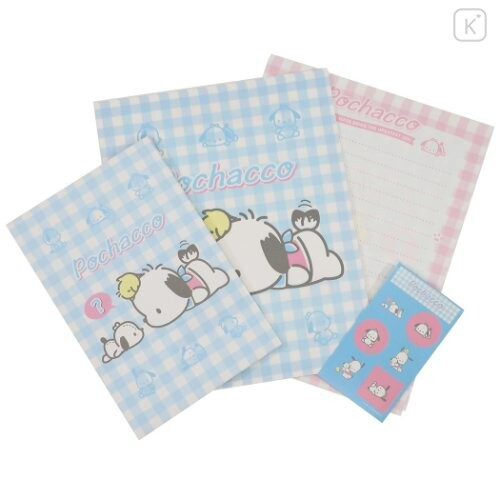 Japan Sanrio Stationery Letter Set - Pochacco / Plaid - 2