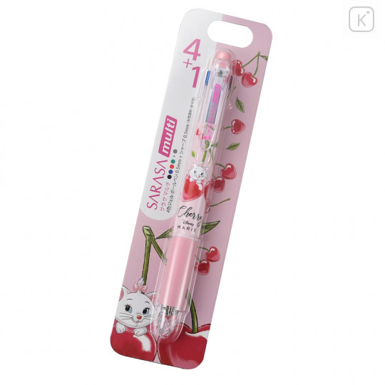 Japan Disney Store Sarasa Multi 4+1 Gel Pen & Mechanical Pencil - Marie / Cherry - 1