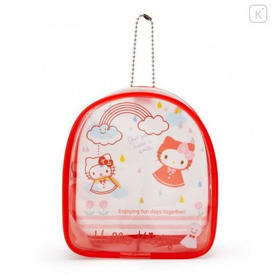 Japan Sanrio Keychain Cover Pouch - Hello Kitty / Happy Rainy Days - 1