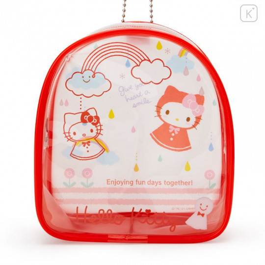 Japan Sanrio Keychain Cover Pouch - Hello Kitty / Happy Rainy Days - 2
