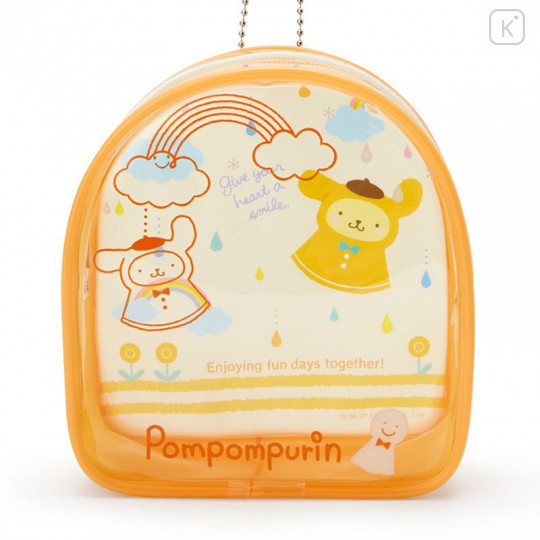 Japan Sanrio Keychain Cover Pouch - Pompompurin / Happy Rainy Days - 2