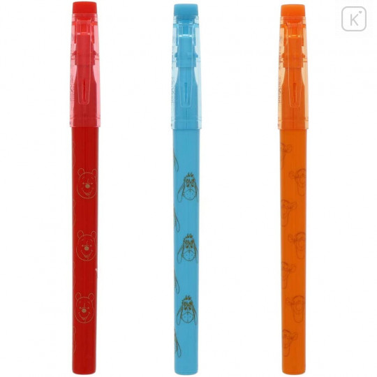 Japan Disney FriXion Fineliner Erasable Pen 3pcs Set - Pooh & Friends - 4