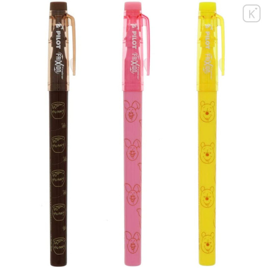 Japan Disney FriXion Fineliner Erasable Gel Pen Set - Piglet & Pooh - 3