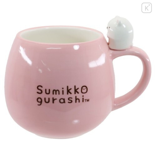 Japan Sumikko Gurashi Pottery Mug - Shirokuma / Pink - 1