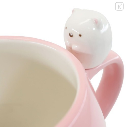 Japan Sumikko Gurashi Pottery Mug - Shirokuma / Pink - 2