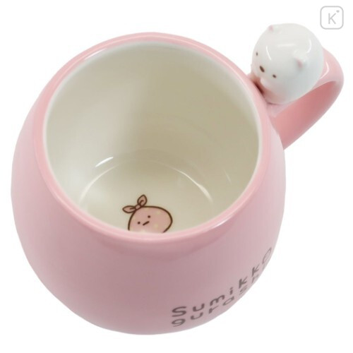 Japan Sumikko Gurashi Pottery Mug - Shirokuma / Pink - 3