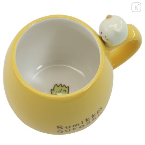 Japan Sumikko Gurashi Pottery Mug - Yellow Cat - 3