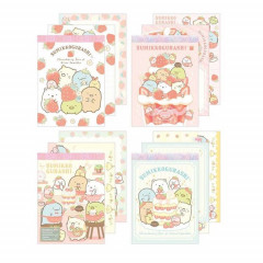 Japan San-X Mini Notepad 4pcs Set - Sumikko Gurashi / Strawberry Fair