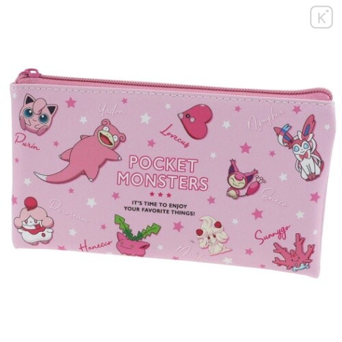 Japan Pokemon Flat Pouch Colors Pink Kawaii Limited