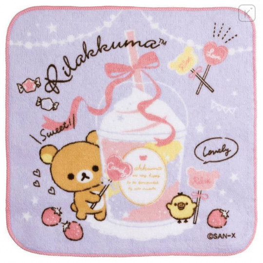 Japan San-X Handkerchief Petit Towel - Rilakkuma / Sweet Dessert - 1