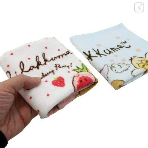 Japan San-X Handkerchief Wash Towel - Rilakkuma / Strawberry Party - 3