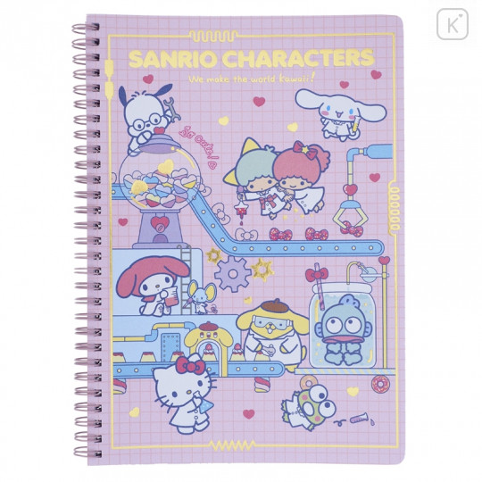 Sanrio B5 Twin Ring Notebook - Mix Characters / Lab - 1