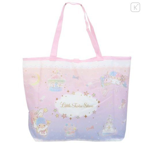 Japan Sanrio Foldable Eco Shopping Bag - Little Twin Stars - 2