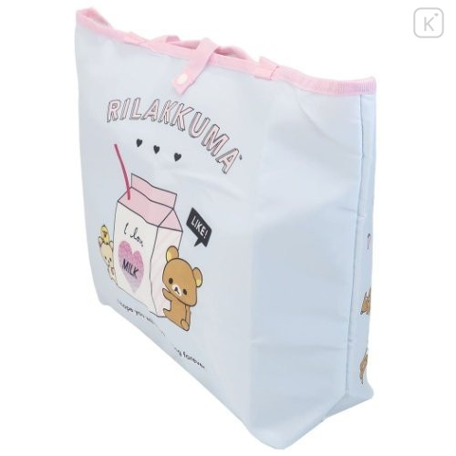 Japan San-X Foldable Eco Shopping Bag - Rilakkuma / Milk - 3