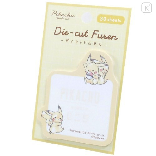 Japan Pokemon Die-cut Fusen Sticky Notes - Pikachu - 1
