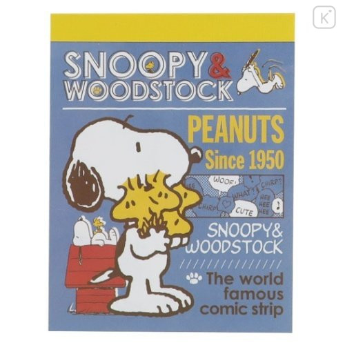 Japan Peanuts Mini Notepad - Snoopy & Woodstock - 1