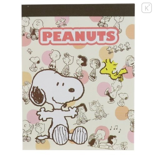 Japan Peanuts Mini Notepad - Snoopy & Friends / Dots - 1