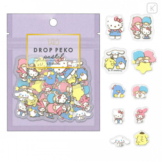 Japan Sanrio Drop Peko Pastel Sticker Pack - Sanrio Family - 3