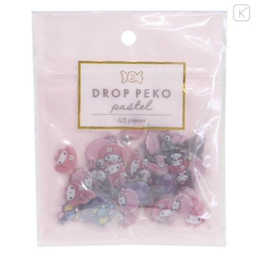 Japan Sanrio Drop Peko Pastel Sticker Pack - My Melody & Kuromi - 1