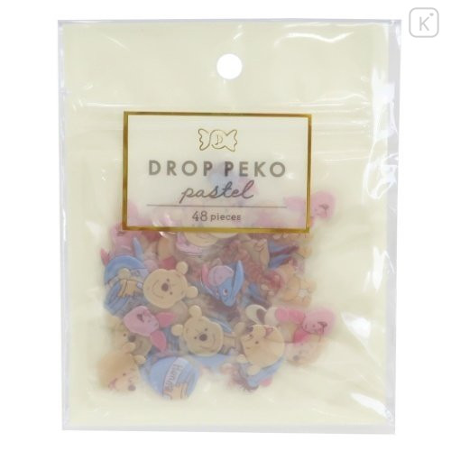 Japan Disney Drop Peko Pastel Sticker Pack - Pooh & Friends - 1