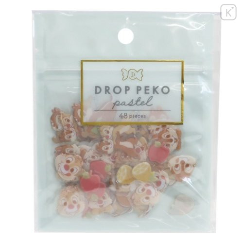 Japan Disney Drop Peko Pastel Sticker Pack - Chip & Dale - 1