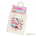Japan Sanrio Cotton Tote Bag - Hello Kitty / Grid Comic - 5