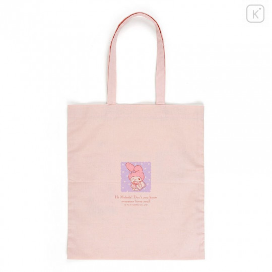 Japan Sanrio Cotton Tote Bag - My Melody / Grid Comic - 2