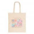 Japan Sanrio Cotton Tote Bag - Little Twin Stars / Grid Comic - 1