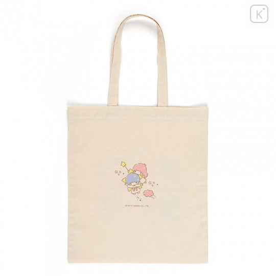 Japan Sanrio Cotton Tote Bag - Little Twin Stars / Grid Comic - 2