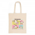 Japan Sanrio Cotton Tote Bag - Pochacco / Grid Comic - 1