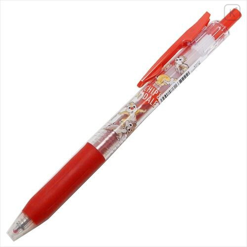 Japan Disney Sarasa Clip Gel Pen - Chip & Dale / Red - 1