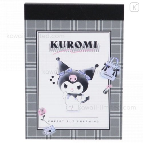 Japan Sanrio Mini Notepad - Kuromi / Cheeky but Charming