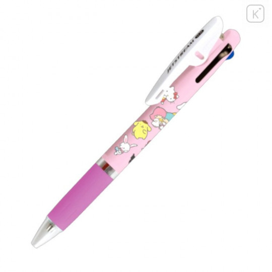 Japan Sanrio Jetstream 3 Color Multi Ball Pen - Sanrio Family Pink - 1