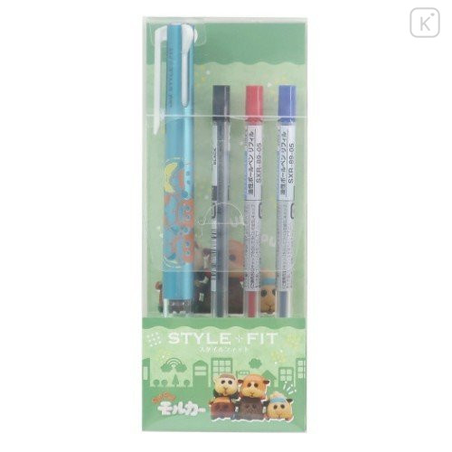 Japan Pui Pui Molcar Style Fit 3 Color Multi Ballpoint Pen - Metallic Blue - 1