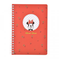 Japan Disney Store Twin Ring B6 Notebook - Minnie / Cherry