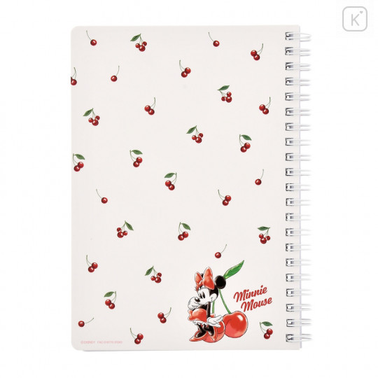 Japan Disney Store Twin Ring B6 Notebook - Minnie / Cherry - 3
