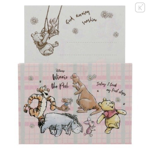 Japan Disney Mini Letter Set - Winnie The Pooh Picnic Pink - 1