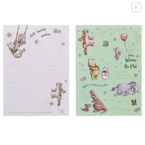 Japan Disney Mini Letter Set - Winnie The Pooh Picnic Pink - 3