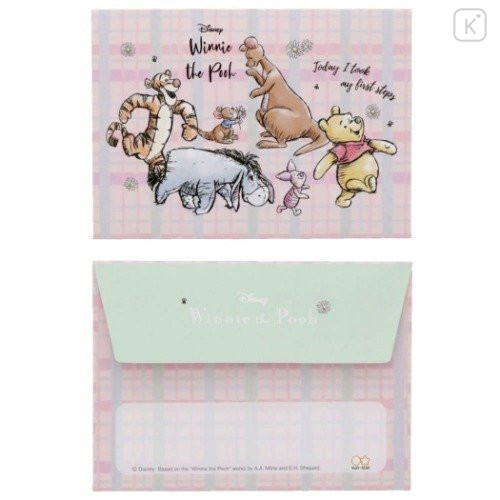 Japan Disney Mini Letter Set - Winnie The Pooh Picnic Pink - 4