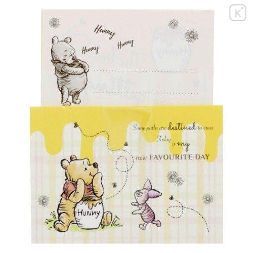 Japan Disney Mini Letter Set - Winnie The Pooh Picnic Yellow - 1