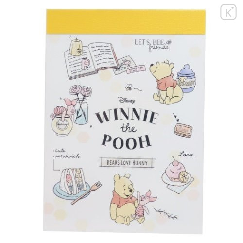 Japan Disney Mini Notepad - Winnie the Pooh & Piglet Food - 1