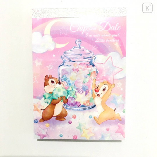 Japan Disney Mini Notepad - Chip & Dale Star Night - 1