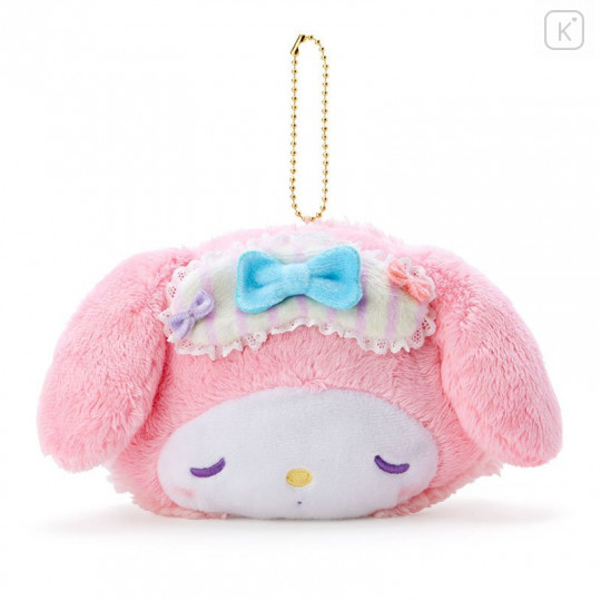 Japan Sanrio Die-cut Fluffy Keychain Pouch - My Melody / Nakayo Hanbunko - 1