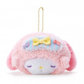 Japan Sanrio Die-cut Fluffy Keychain Pouch - My Melody / Nakayo Hanbunko - 2